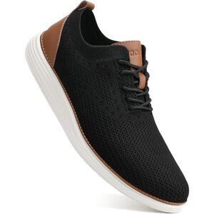 Men's Black Casual Dress Sneakers Oxfords Business Mesh Breathable Walking Shoes